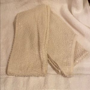 J. Crew 46” long Ivory beaded scarf. Never worn.